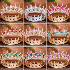 Share Rose Gold Plated Crystal Rhinestone Claw Setting Fashion Large <strong>Kings</strong> Baroque Tiara <strong>Crown</strong> for Wedding Pageant - Product Image 1