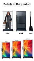 Écran publicitaire LCD Android 4K pleine surface, sur pied, 65 et 75 pouces, à cadre fin, pour centres commerciaux et aéroports, vente en gros