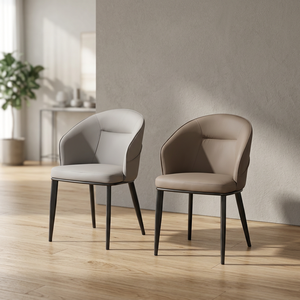 Silla Moderna de Salón en Cuero PU, Respaldo Sólido, Patas de Metal, Relleno de Espuma Suave, Muebles para el Hogar - Product Image 1