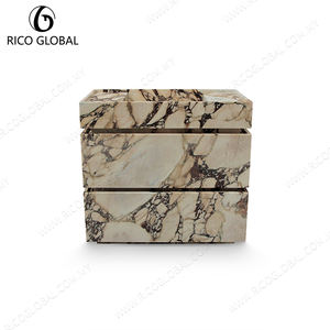 Grandes boîtes de rangement décoratives personnalisées pour coiffeuse de salle de bains en marbre de qualité hôtelière à production rapide - Product Image 3