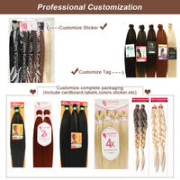 Extensions de cheveux synthétiques lisses et réalistes en soie à basse température, type Kanekalon, pré-étirées pour tressage facile à la machine