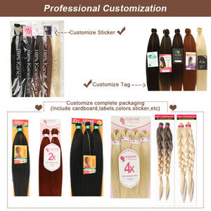Extensiones de Cabello Sintético Suave, Jumbo, Realistas, Lisas, de Baja Temperatura, Tipo Kanekalon, Pre-estiradas, Fáciles de Trenzar a Máquina - Product Image 3