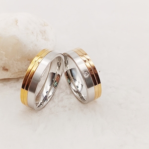 Bagues assorties Romance anniversaire plaqué or rose Bagues de mariage personnalisées en <span class=keywords><strong>argent</strong></span> sterling 925 Bagues de <span class=keywords><strong>couple</strong></span> <span class=keywords><strong>Alliance</strong></span> d'amour - Product Image 2