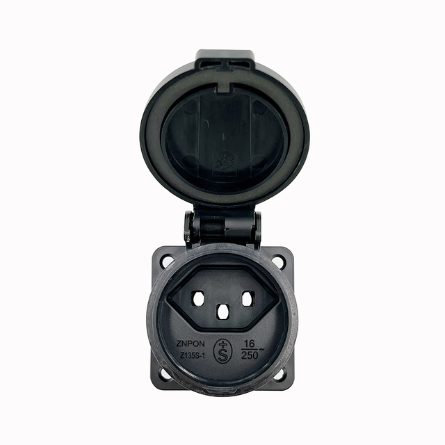 16A 250V IP55 swiss Standard T23 Built-in Wall Panel Safety Socket SN 441011SEV 1011 Flange Size 50x50 mm