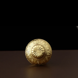Decorated Brass Cabinet <b>Knob</b> Intricately Engraved Floral <b>Drawer</b> <b>Knob</b> Elegant Furniture Hardware for Cabinets Wardrobes <b>Drawers</b> - Product Image 2