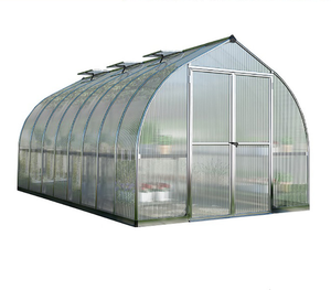 Small Cream Color Agricultural Single-Door Aluminum Garden <strong>Shelving</strong> <strong>Greenhouse</strong> with Two Poly Windows Easy Install - Product Image 6