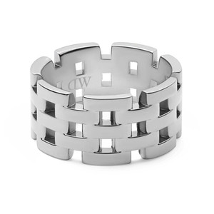 Anello in acciaio di design 5-Link DW0040103 50 mm circuito alla moda placcato in oro per l'eternità alla moda a forma di numero/corona intarsio alla moda - Product Image 1