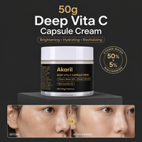 Akaril 50g Crème en Capsules Deep Vita C, Derivé de Vitamine, Niacinamide, Biologique, Naturel, Végétalien, Revitalisant, Réparateur, Lissant, Anti-rides