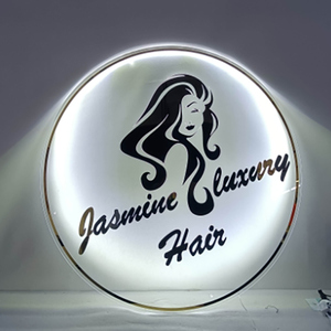Logo d'entreprise personnalisé, enseigne acrylique 3D à <span class=keywords><strong>LED</strong></span> pour salon de beauté, manucure, cheveux, studio, décoration murale, nom de l'entreprise - Product Image 1