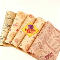 Kertas Pembungkus Burger Sandwich Kentang Goreng Kualitas Pabrik untuk Makanan, Kertas Anti Minyak untuk Restoran