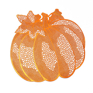 Halloween Restaurant PVC Pumpkin Placemat European-Style Gold-Stamped Waterproof and Heat-Insulated Festive Table <b>Mat</b> - Product Image 4