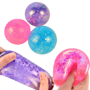 ลูกบอลบีบคลายเครียด TPR สีทองมอลโทส ขนาด 6 ซม. ประกายมุกออโรร่า บีบแล้วคืนตัวช้า บรรเทาความเครียด - Product Image 1