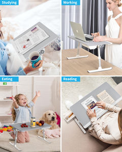 Table de lit pour ordinateur portable, bureau de lit réglable pour ordinateur portable, support d'ordinateur portable pliable <span class=keywords><strong>avec</strong></span> <span class=keywords><strong>tiroir</strong></span> de rangement pour manger - Product Image 5