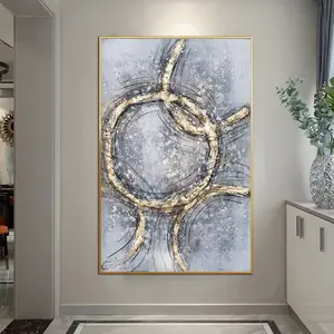 Gold Leaf 100% Hand Painted Abstract Art Oil Texture Painting Home Decoration Painting Wall Art Decor Handmade Painting