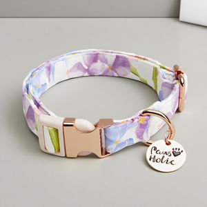 Custom Luxury Cotton <b>Dog</b> <b>Collar</b> Elegant Modern Design Comfortable Durable <b>Soft</b> Elegant Print Personalized Adjustable Buckle - Product Image 1