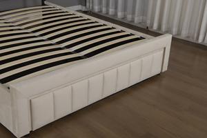 Tête de <span class=keywords><strong>lit</strong></span> Willsoon moderne en velours beige doux, capitonnée verticalement, avec cadre de <span class=keywords><strong>lit</strong></span> et rangement relevable hydraulique pour mobilier de chambre - Product Image 4