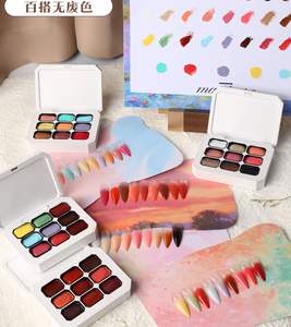 Set de Gel para Decoración de Uñas con Impresión UV, Gel <span class=keywords><strong>Platino</strong></span> con Purpurina y Lentejuelas, 9 Colores, Paleta de Gel para Pintar Uñas - Product Image 6