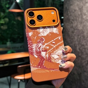 Étui magnétique antichoc en fibre de carbone de haute qualité avec motif pour <span class=keywords><strong>iPhone</strong></span> 17, 15, 16 Pro Max, 17 Air, avec cadre métallique pour appareil photo - Product Image 1
