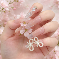 Uñas postizas de lujo 3D con diseño de ataúd, de cobertura completa, hechas a mano, de gel suave, al por mayor, con logotipo personalizado, reutilizables