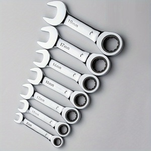 Combination <b>Wrench</b> Set Chrome Vanadium Steel Polished 1/2 Drive 6-Point Automotive Repair ToolShort-handled ratchet <b>wrench</b> - Product Image 2
