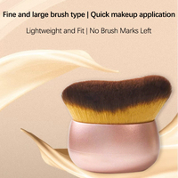 Pinceau de maquillage synthétique pour le visage et le corps, à poils synthétiques, de style plat et angulaire, avec manche en plastique, pour fond de teint et anticernes