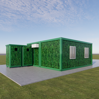 Usine personnalisée, conteneur de paquet plat vert portable, maison avec armoire de toilette utilisée, maison préfabriquée pour l'australie