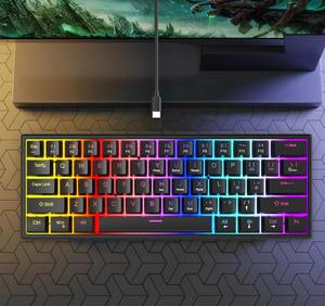 En stock, faible MOQ, clavier mécanique portable filaire 61 touches pour jeux avec rétroéclairage RVB - Product Image 4