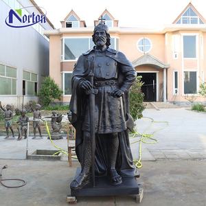 カスタマイズされた記念等身大の庭の装飾ギリシャ古代黒色ブロンズ戦士像販売風水 - Product Image 1