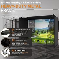 Enceinte de simulateur de golf 10'x8'x5' avec écran d'impact 4K (projecteur non inclus) et filets latéraux de protection à 6 brins pour garage intérieur