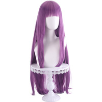 La perruque de cosplay The Main Shengda Tokyo cat Meow Meow Fujiwara Pomegranate est une perruque longue et droite de couleur violette, 100 cm.