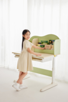 Bureau ergonomique pliable en bois pour enfants, réglable en hauteur, avec multiples rangements, table d'écriture facile à nettoyer, fourniture en gros