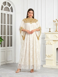 Elegante <span class=keywords><strong>Abito</strong></span> da Sera di Lusso <span class=keywords><strong>con</strong></span> Perline di Cristallo per Donna, <span class=keywords><strong>Maniche</strong></span> <span class=keywords><strong>a</strong></span> <span class=keywords><strong>Pipistrello</strong></span>, Vestito <span class=keywords><strong>Lungo</strong></span> in Chiffon, Abaya Musulmana, Abbigliamento Islamico - Product Image 6