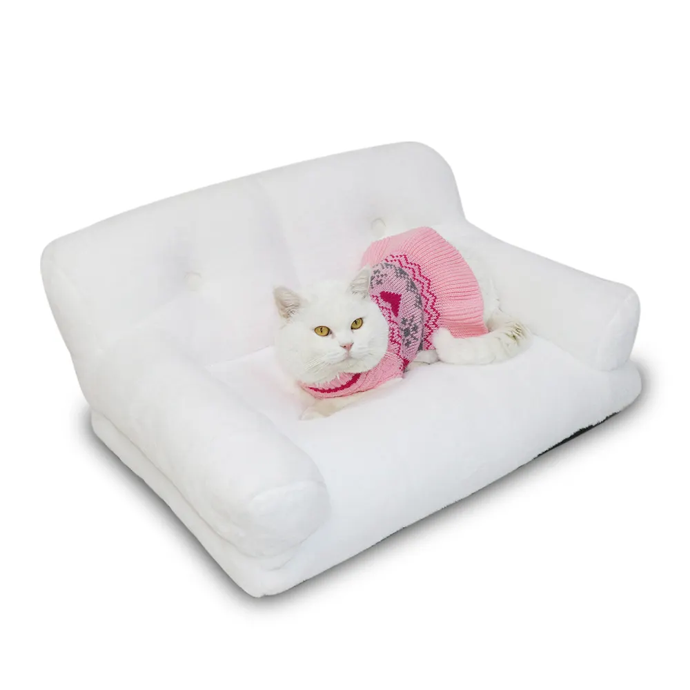 Кровать для домашних животных, оптовая продажа, роскошная ультра мягкая короткая плюшевая тканевая моющаяся большая кровать для собак с нескользящим дном