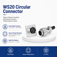 Prise d'aviation WS20 mâle-femelle multi-cores avec contact en cuivre plaqué or pour équipement automobile