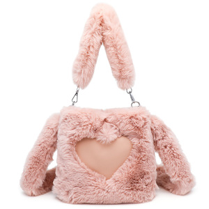 2024 nuovo arrivo coniglietto di peluche Tote Bag in cartone graziose borse da donna con fodera in peluche accessori ibernali - Product Image 5