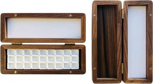 Vassoio per tavolozza di pittura ad acquerello ermetico personalizzato a 27 celle scatola per tavolozza ad acquerello in legno di <span class=keywords><strong>noce</strong></span> fatta a mano - Product Image 2