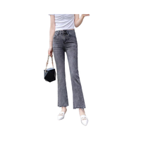 Jeans évasés à imprimé léopard pour femmes grandes tailles, pantalon en denim, strass, coton éco-responsable, élasthanne, vente en gros