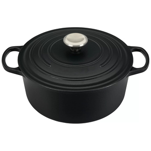 Bright Houseware - Cocotte en fonte émaillée noire personnalisée 22 cm, design européen, compatible avec toutes les cuisinières, option de logo personnalisé - Product Image 2