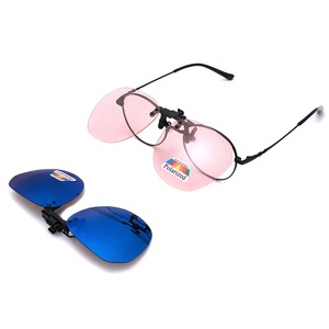 Lunettes de soleil unisexes polarisées sans cadre, verres rectangulaires à Clip - Product Image 6