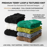Chaussettes en coton douces et respirantes à logo personnalisé, texture 3D, en tissu éponge, OEM ODM, chaussettes décontractées, vente en gros, chaussettes chaudes d'hiver, chaussettes de sport