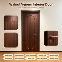 Portes intérieures modernes en bois cintrées, en placage de noyer, avec peinture composite imperméable, pour villas, hôtels, appartements et chambres.