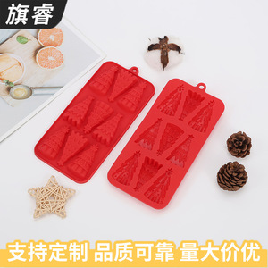 Christmas Tree Silicone Mold 6 Cavity Red Baking Chocolate Candy Mold Cake Tools - Product Image 4