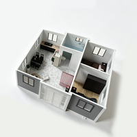 Maison modulaire à construction rapide, extensible, structure en acier personnalisée, maison d'hôtes extensible, norme d'exportation, insonorisée, isolée thermiquement