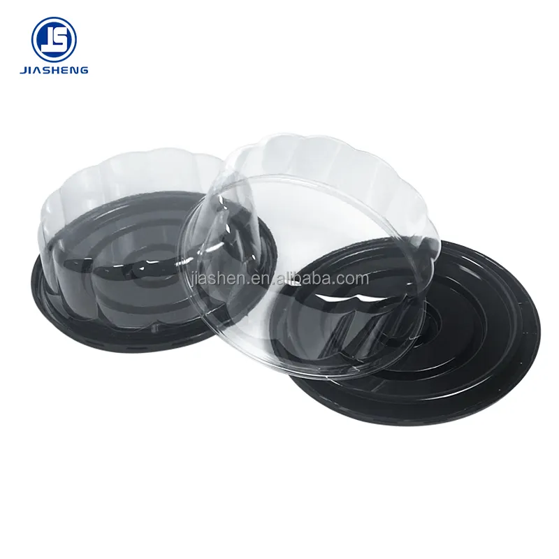 Recipiente de plástico transparente para bolo, recipiente redondo personalizado com tampa transparente para armazenamento de bolos de qualidade alimentar de 6 8 10 polegadas