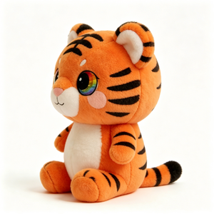Peluche de Tigre Naranja Suave Personalizable con Rayas Negras y Ojos Grandes, Adorable Peluche de Tigre para Niños y Coleccionistas - Product Image 5