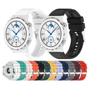 Eraysun, correa de goma con hebilla de Metal plateado, correa de reloj de 20mm para Huawei GT3 42mm/Samsung Gear S2 Classic/<span class=keywords><strong>Amazfit</strong></span> <span class=keywords><strong>GTS3</strong></span>, pulseras - Product Image 1