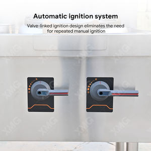 موقد ووك تجاري عالي القدرة من XMG، موقد غاز مزدوج الشعلة من الفولاذ المقاوم للصدأ للمطاعم، يعمل بالغاز الطبيعي أو غاز البترول المسال - Product Image 4