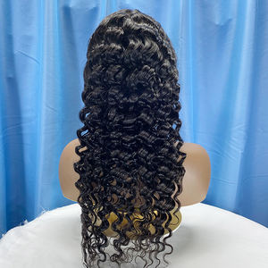 Perruque Lace Front Wig naturelle bouclée, cheveux humains, Deep Loose Wave Bang, 13x4, 13x6, 18 <span class=keywords><strong>20</strong></span> 22 26 28 30 pouces, vente en gros - Product Image 1