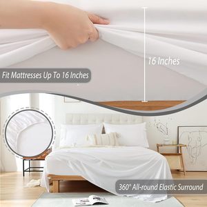 Vente en gros de draps plats 4 pièces 1800 fils Ensembles de <span class=keywords><strong>lit</strong></span> Draps-housse souples de <span class=keywords><strong>taille</strong></span> double pour hôtel et hôpital Motif solide - Product Image 5