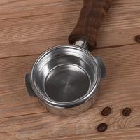 Manche en bois de noyer en acier inoxydable, accessoires de bar ista, 2 oreilles, 58mm, café, sans fond